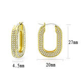 Flash Gold Brass Earring with Top Grade Crystal in Clear