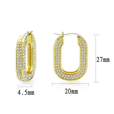 Flash Gold Brass Earring with Top Grade Crystal in Clear