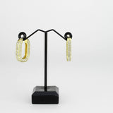 Flash Gold Brass Earring with Top Grade Crystal in Clear