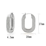 Imitation Rhodium Brass Earring with Top Grade Crystal in Clear