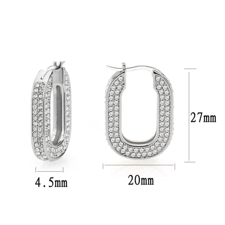 Imitation Rhodium Brass Earring with Top Grade Crystal in Clear