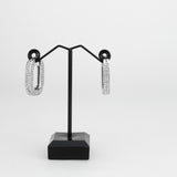 Imitation Rhodium Brass Earring with Top Grade Crystal in Clear