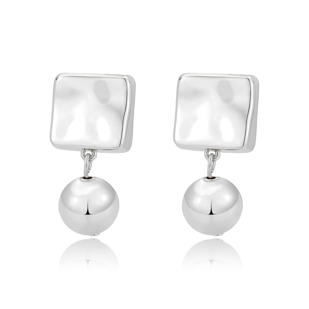 Imitation Rhodium Brass Earring with NoStone in No Stone