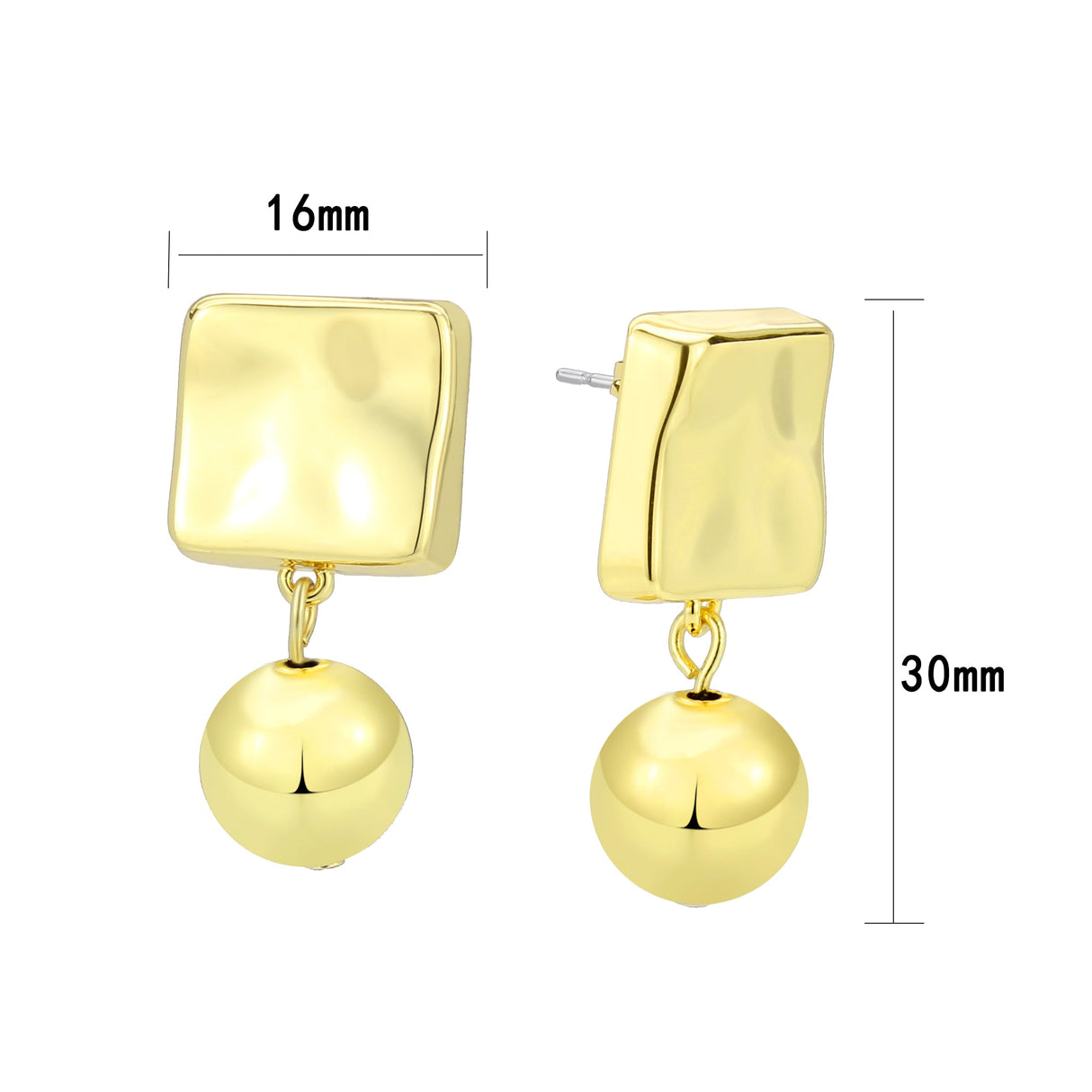 Flash Gold Brass Earring with NoStone in No Stone