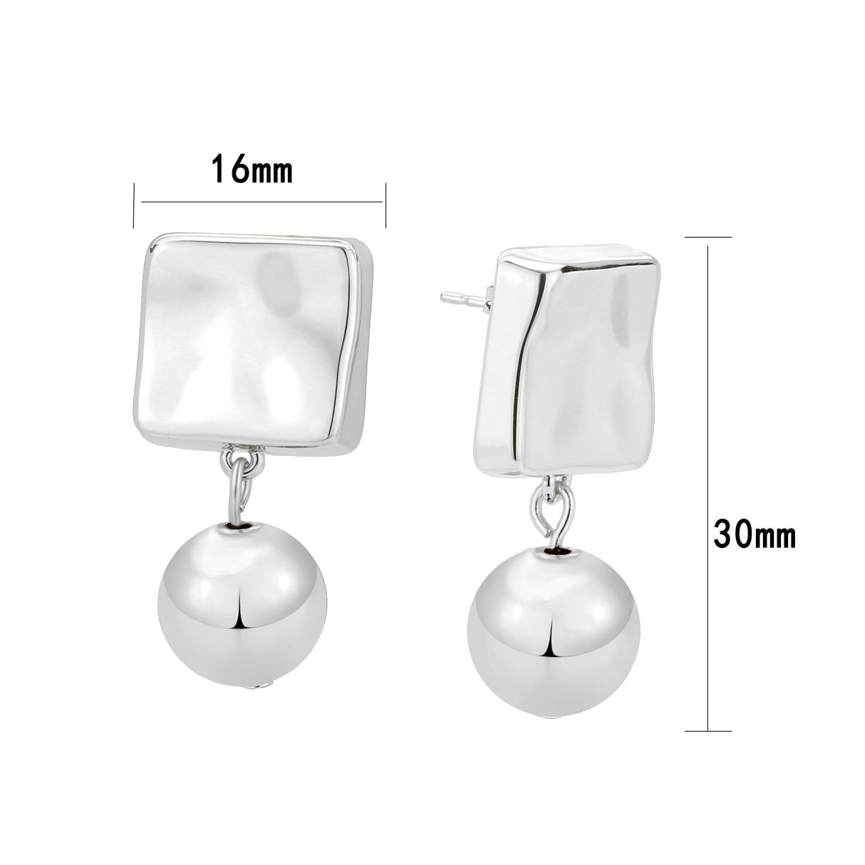 Imitation Rhodium Brass Earring with NoStone in No Stone