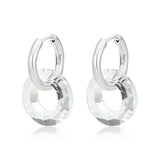 Imitation Rhodium Brass Earring with Synthetic in Clear