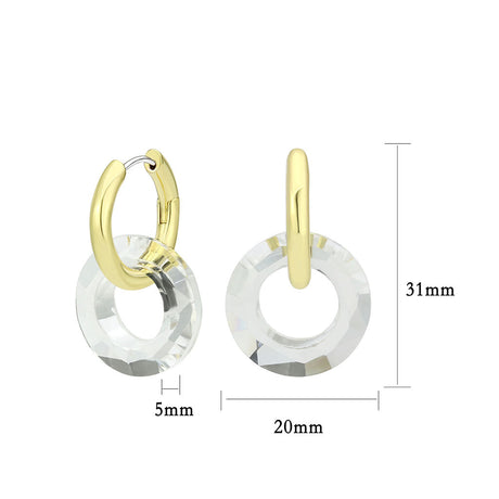 Flash Gold Brass Earring with Synthetic in Clear