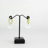 Flash Gold Brass Earring with Synthetic in Clear