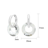 Imitation Rhodium Brass Earring with Synthetic in Clear