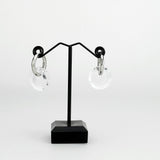 Imitation Rhodium Brass Earring with Synthetic in Clear