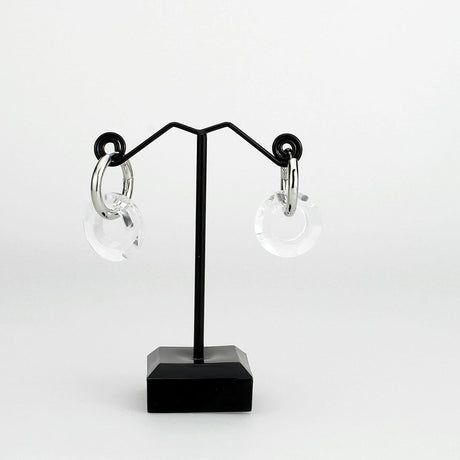 Imitation Rhodium Brass Earring with Synthetic in Clear