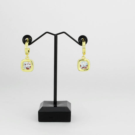 Flash Gold Brass Earring with AAA Grade CZ in MultiColor