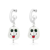 Imitation Rhodium Brass Earring with Synthetic in MultiColor