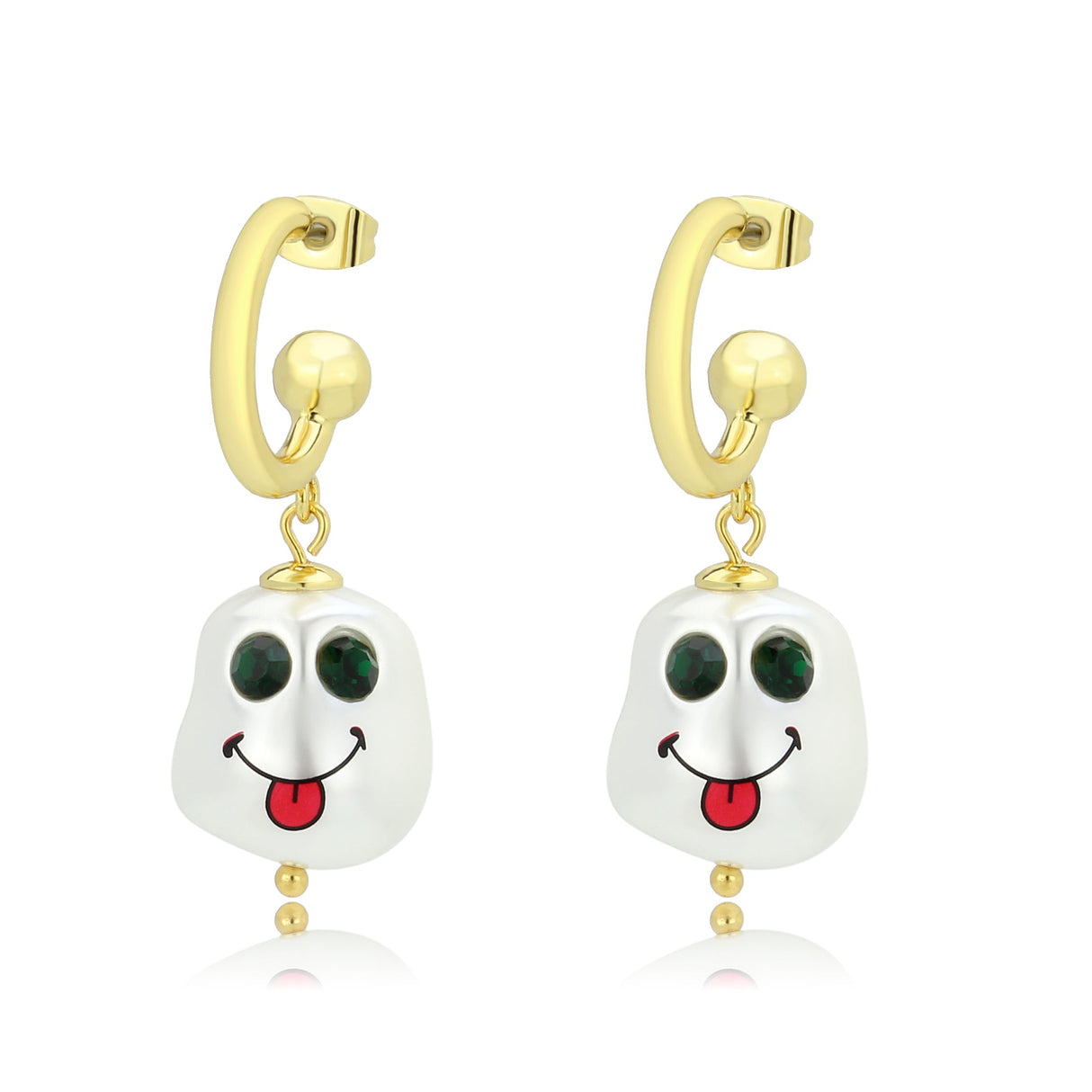 Flash Gold Brass Earring with Synthetic in MultiColor