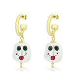 Flash Gold Brass Earring with Synthetic in MultiColor
