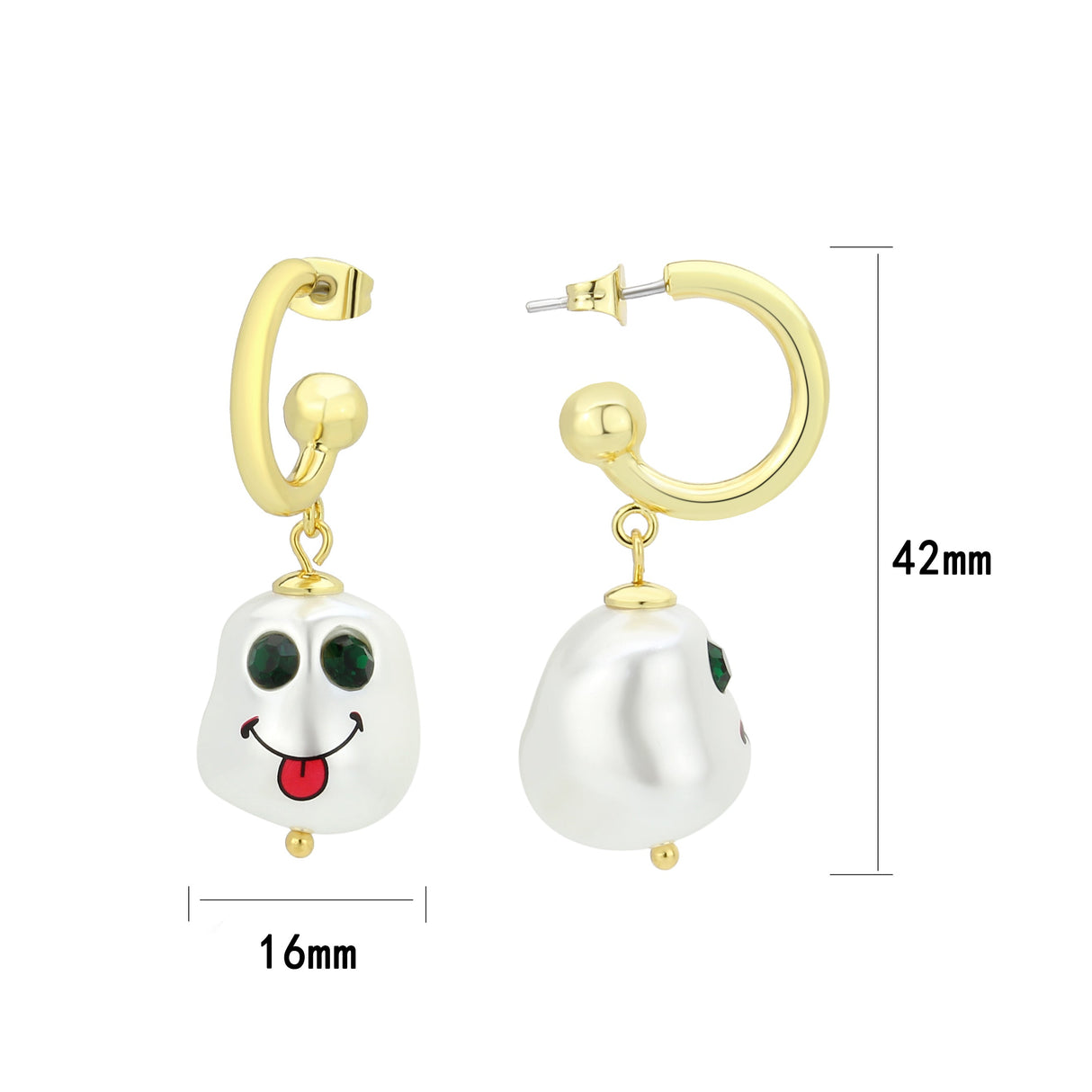 Flash Gold Brass Earring with Synthetic in MultiColor