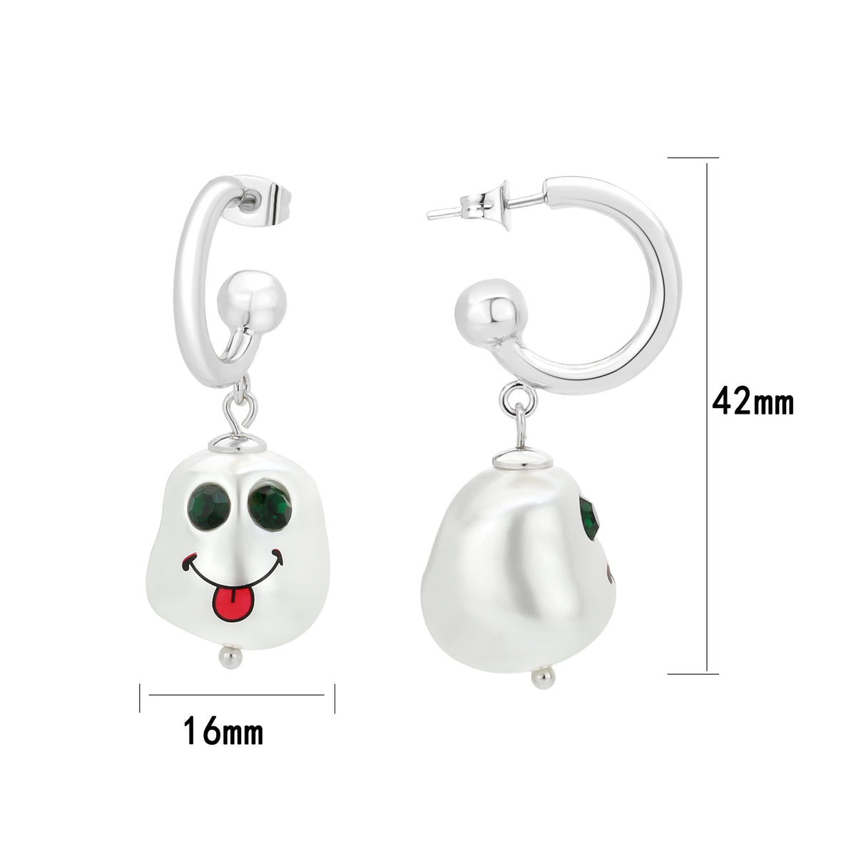 Imitation Rhodium Brass Earring with Synthetic in MultiColor