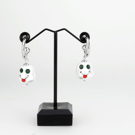 Imitation Rhodium Brass Earring with Synthetic in MultiColor