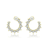 Flash Gold Brass Earring with AAA Grade CZ in Clear
