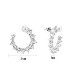 Imitation Rhodium Brass Earring with AAA Grade CZ in Clear