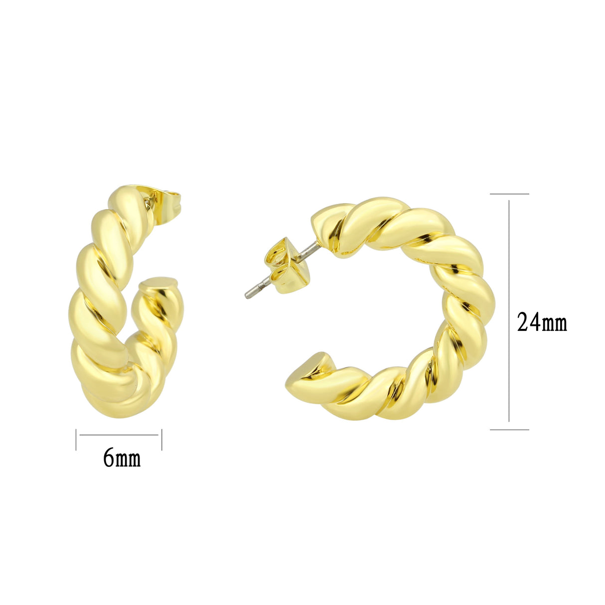 Flash Gold Brass Earring with NoStone in No Stone