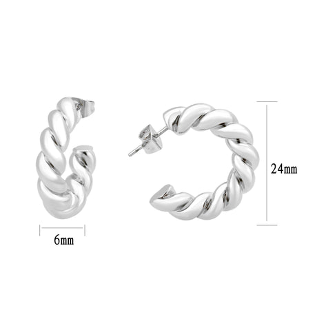 Imitation Rhodium Brass Earring with NoStone in No Stone