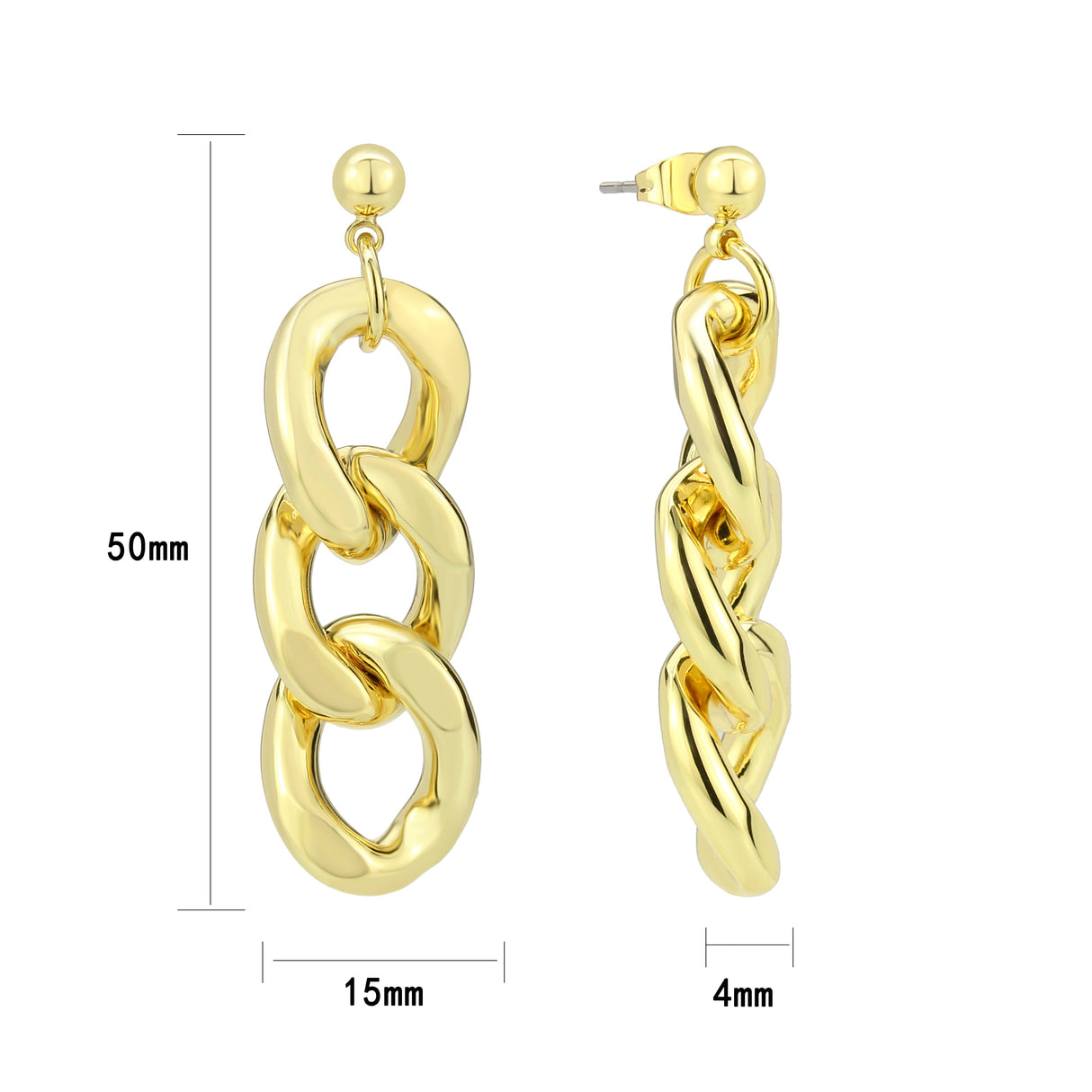 Flash Gold Brass Earring with NoStone in No Stone