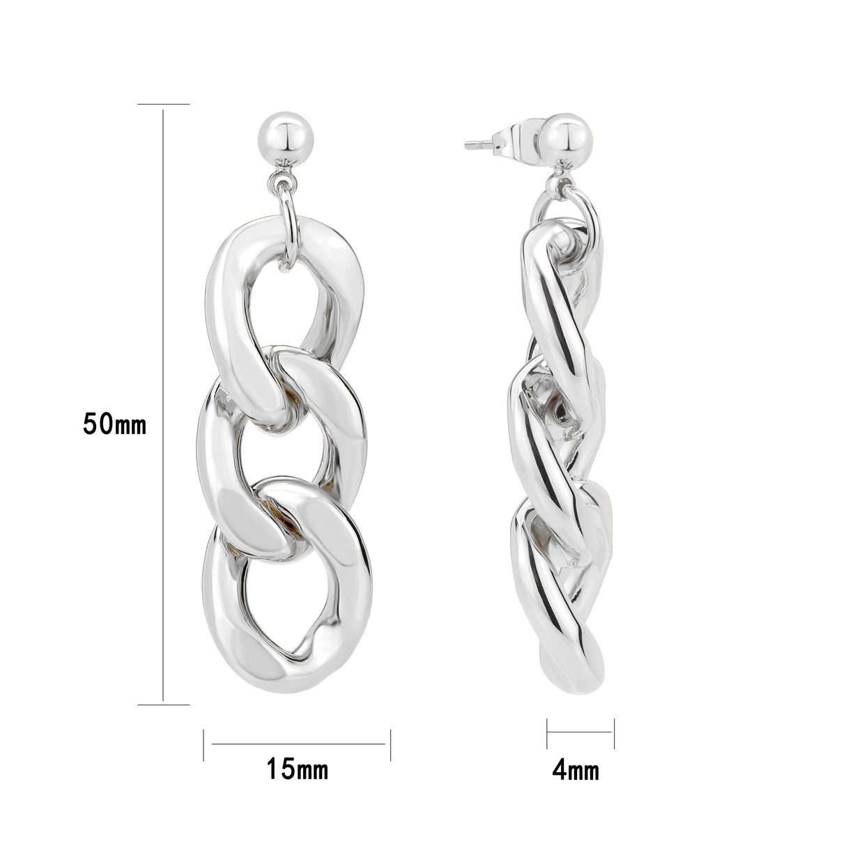 Imitation Rhodium Brass Earring with NoStone in No Stone