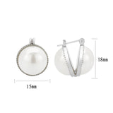 Imitation Rhodium Brass Earring with Synthetic in White