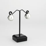 Imitation Rhodium Brass Earring with Synthetic in White