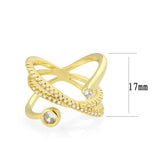 Flash Gold Brass Ring with AAA Grade CZ in Clear