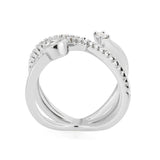 Imitation Rhodium Brass Ring with AAA Grade CZ in Clear
