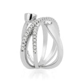 Imitation Rhodium Brass Ring with AAA Grade CZ in Clear