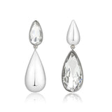 Imitation Rhodium Brass Earring with Top Grade Crystal in Clear