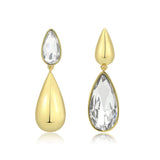 Flash Gold Brass Earring with Top Grade Crystal in Clear