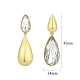 Flash Gold Brass Earring with Top Grade Crystal in Clear