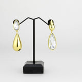 Flash Gold Brass Earring with Top Grade Crystal in Clear