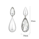 Imitation Rhodium Brass Earring with Top Grade Crystal in Clear