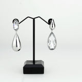 Imitation Rhodium Brass Earring with Top Grade Crystal in Clear