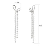 Imitation Rhodium Brass Earring with Top Grade Crystal in Clear