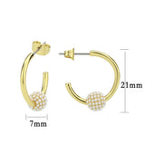 Flash Gold Brass Earring with Synthetic in White