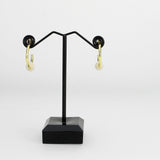 Flash Gold Brass Earring with Synthetic in White