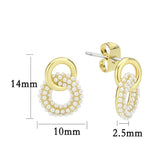 Flash Gold Brass Earring with Synthetic in White