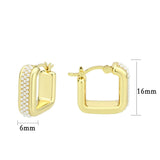 Flash Gold Brass Earring with Synthetic in White