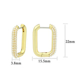 Flash Gold Brass Earring with Synthetic in White