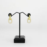 Flash Gold Brass Earring with Synthetic in White
