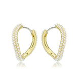 Flash Gold Brass Earring with Synthetic in White