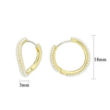 Flash Gold Brass Earring with Synthetic in White
