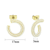 Flash Gold Brass Earring with Synthetic in White