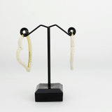 Flash Gold Brass Earring with Synthetic in White
